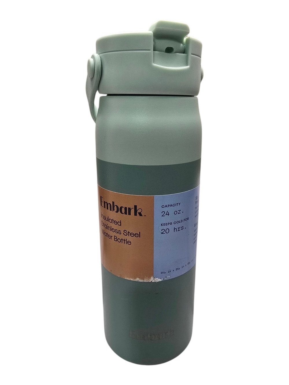 Embark 24oz Insulated Stainless Steel Water Bottle - Sage Green NEW